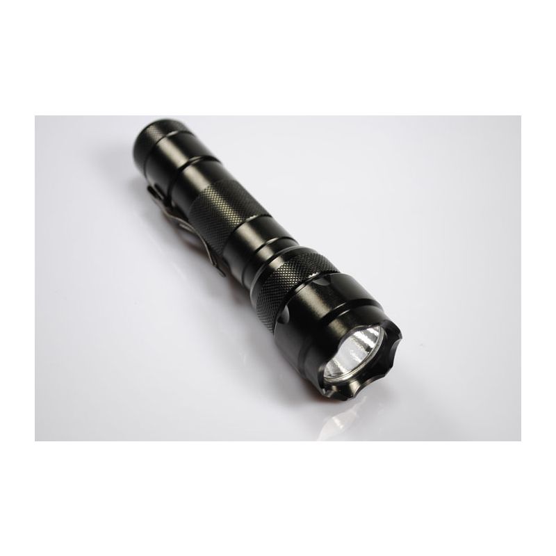 Ultrafire WF-502B T6 LED lommelykt 1200 lumens høy lysstyrke fem moduser robust svart aluminiumsdeksel