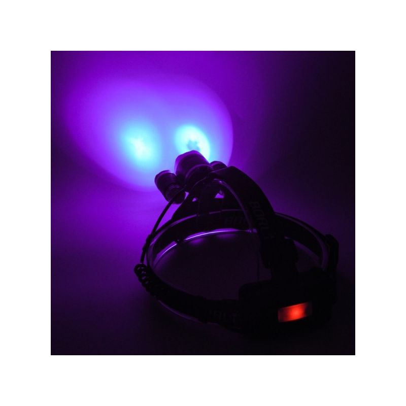 Boruit RJ-3000 LED-hodelykt 1000 lumen vanntett eventyrutstyr T6 hvitt lys XPE R5 grønt lys for camping