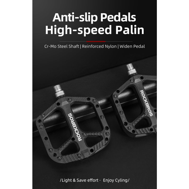 ROCKBROS Ultralight Sykkelpedaler Slitesterk Nylon Forseglet Lager MTB BMX Høykvalitet Ritt Utendørs Sykling