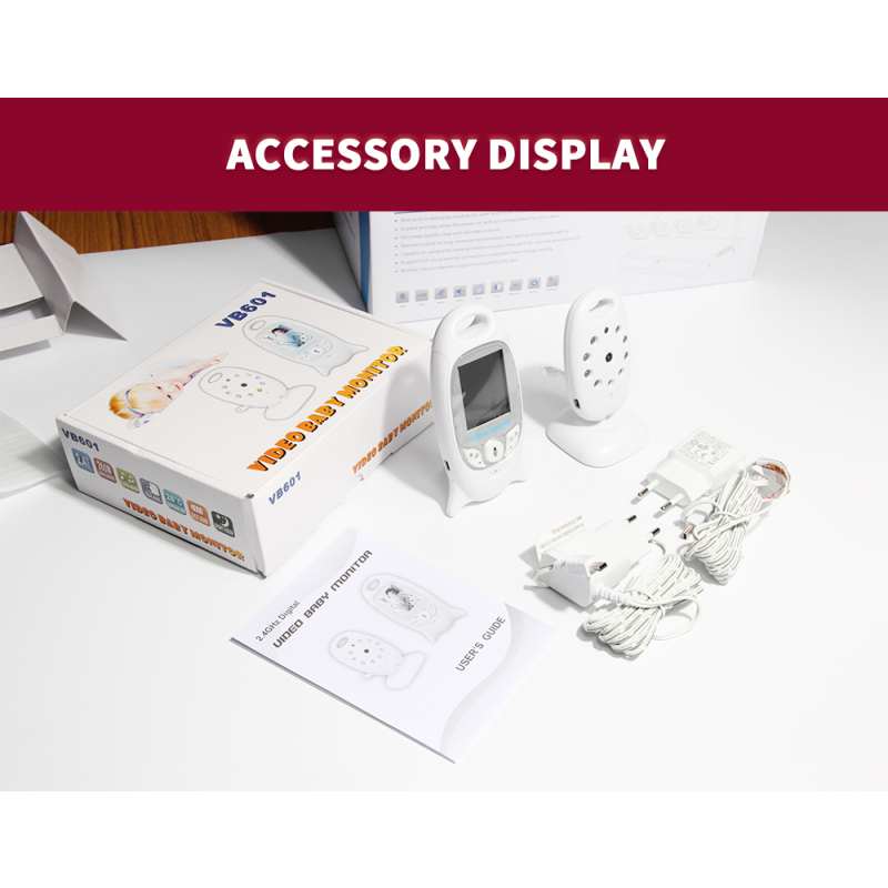 VB601 trådløs video baby monitor med toveis samtale nattsyn IR LED og temperaturovervåking for baby komfort