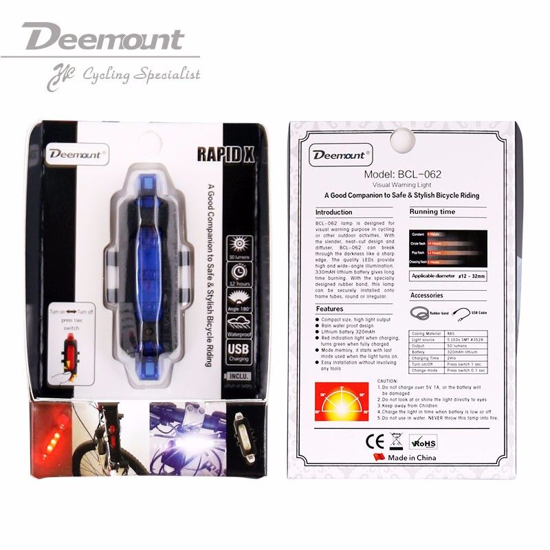 Bærbar USB oppladbar sykkelhale baklys med LED kompakt design perfekt for urban sykling og synlighetsforsterker