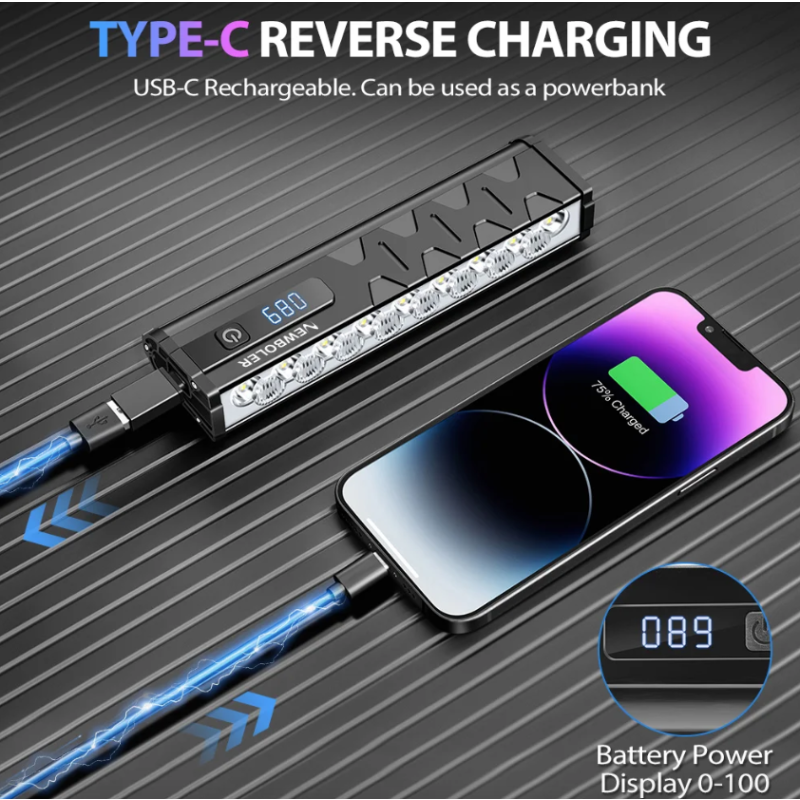 NITEBEAM sykkellampe 10000 lumen sykkellys foran USB-lading vanntett ideell for MTB og landeveissykling