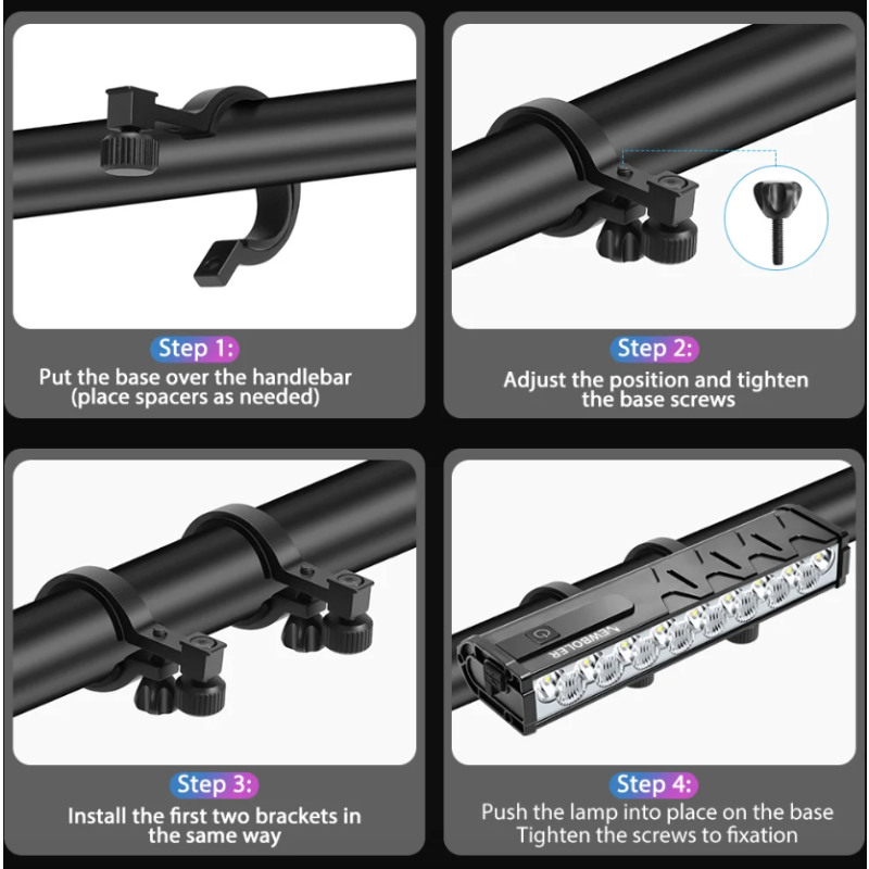 NITEBEAM sykkellampe 10000 lumen sykkellys foran USB-lading vanntett ideell for MTB og landeveissykling