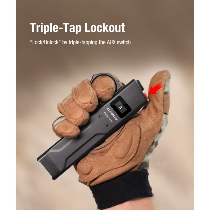 Klarus X1 EDC Lommelykt 4200LM Turbo Lys, Taktisk Nød Utendørs Lys, 175m Rekkevidde, SST-70