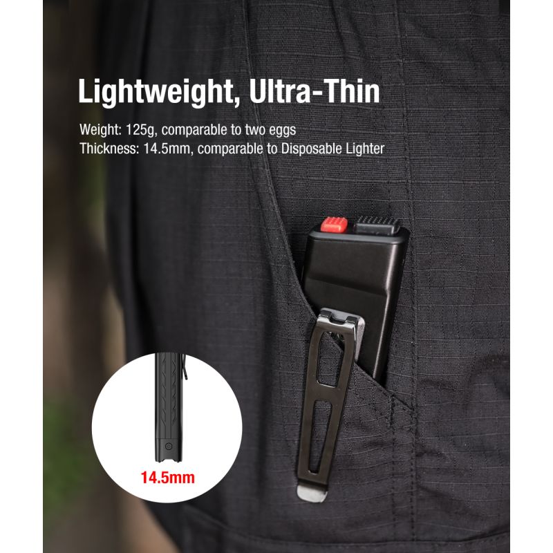 Klarus X1 EDC Lommelykt 4200LM Turbo Lys, Taktisk Nød Utendørs Lys, 175m Rekkevidde, SST-70