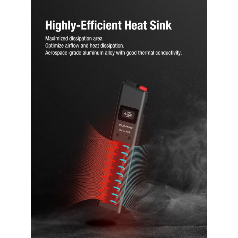 Klarus X1 EDC Lommelykt 4200LM Turbo Lys, Taktisk Nød Utendørs Lys, 175m Rekkevidde, SST-70