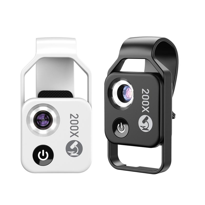 APEXEL 200X mikroskoplinse CPL LED lys for iPhone Samsung høyoppløselig mobilfotografi bærbart lettvekt
