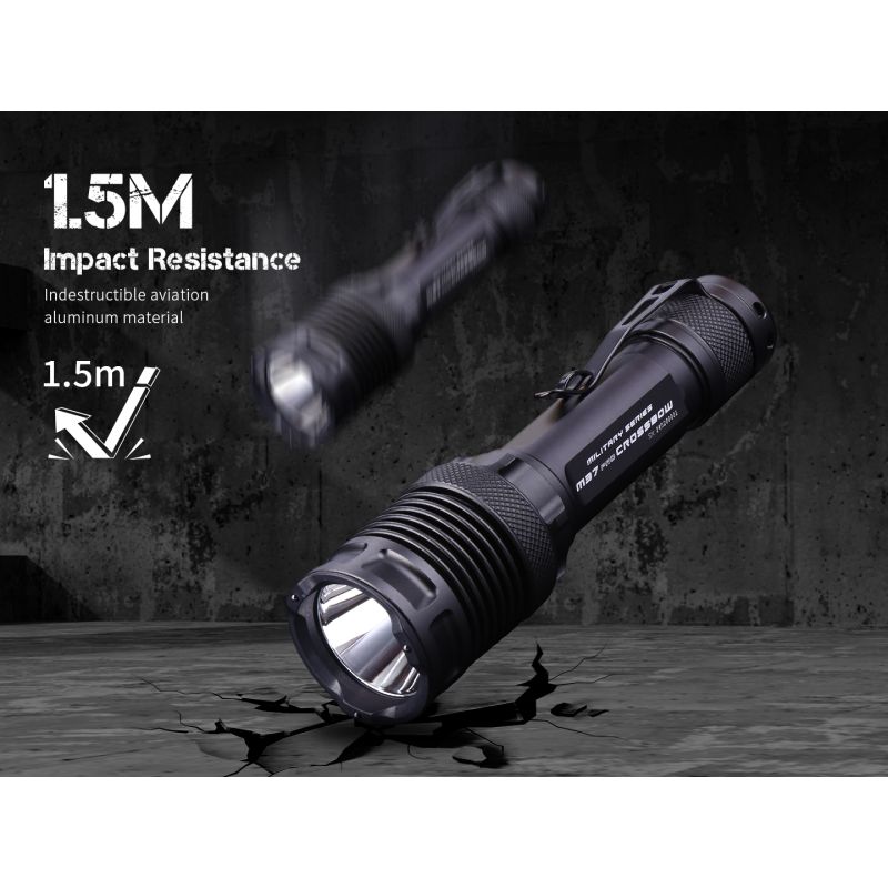 JETBEAM M37 PRO Taktisk Lommelykt m/3700lm høy ytelse, IPX8, 21700 batteri, 48t drift!