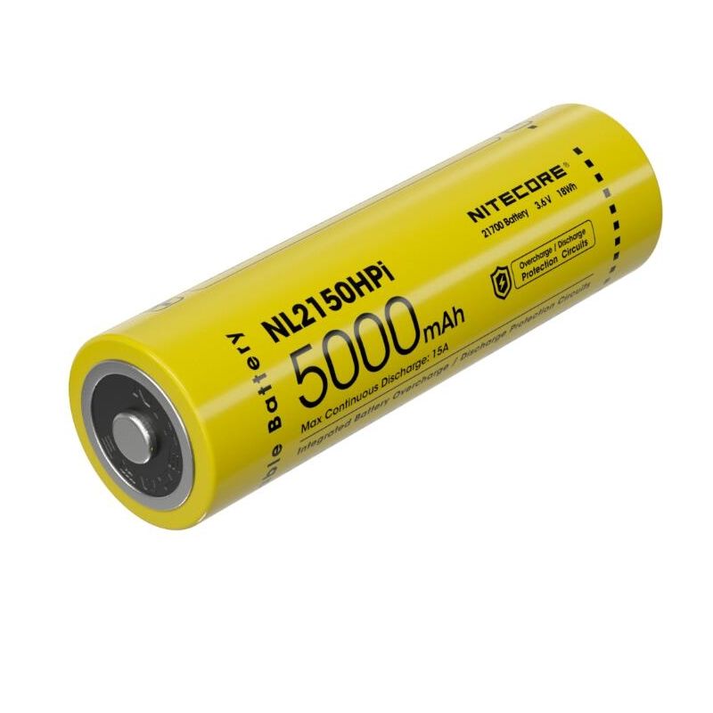 NITECORE NL2150HPI 5000mAh 3.6V 18Wh 21700 Li-ion oppladbart batteri høy ytelse for lommelyktbatteri
