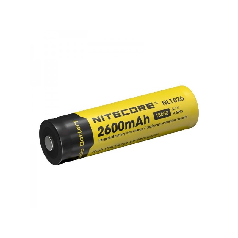 Nitecore 18650 NL1826 Li-ion oppladbart batteri 2600mAh lettvekt lommelyktbatteri for pålitelig ytelse