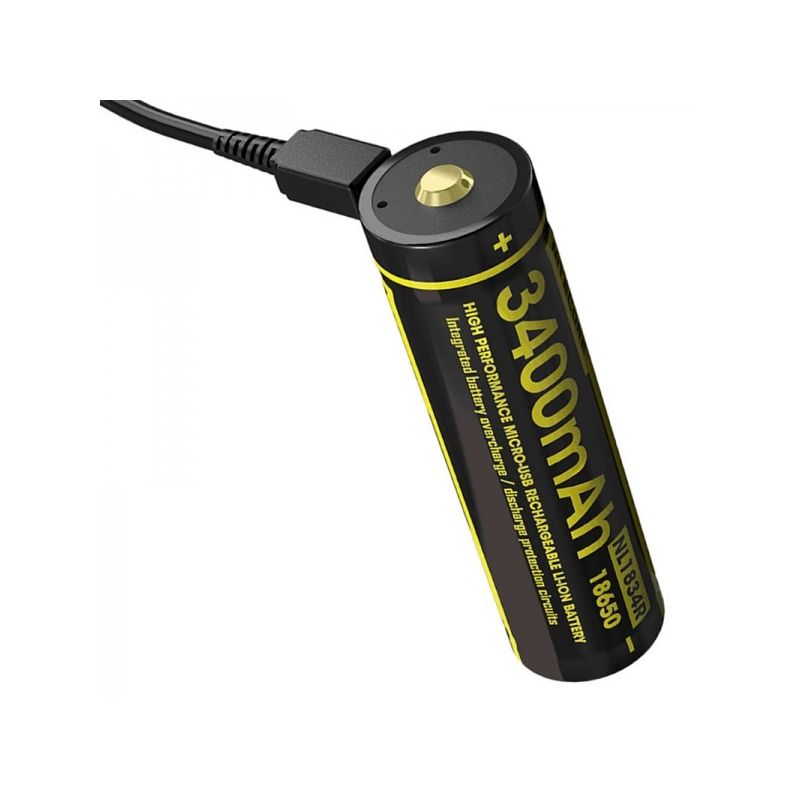 Oppdag NITECORE NL1834R lettvekt 18650 oppladbart batteri 3400mAh Micro-USB ideell for utendørs elektronikk