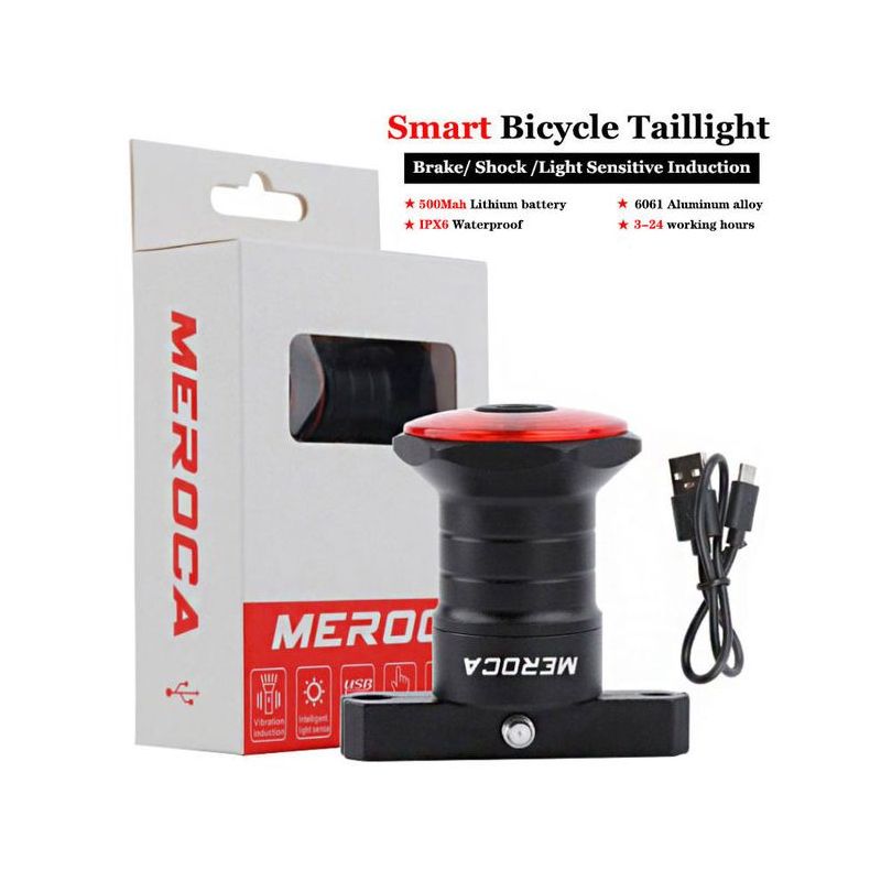 Super en Smart sykkellys med auto start stopp IPX6 vanntett LED baklys for sykkelsikkerhet og USB-lading