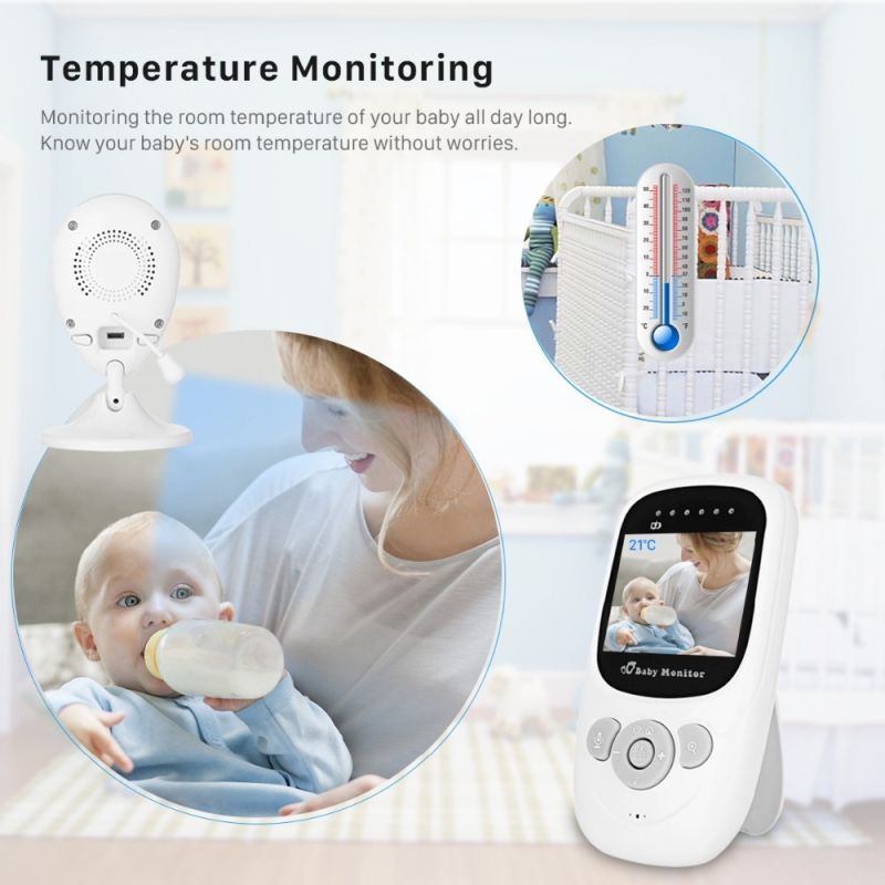 SP880 trådløs video Baby Monitor 2,4 tommers LCD toveis lyd infrarødt nattsyn for babyovervåking 2,4 GHz