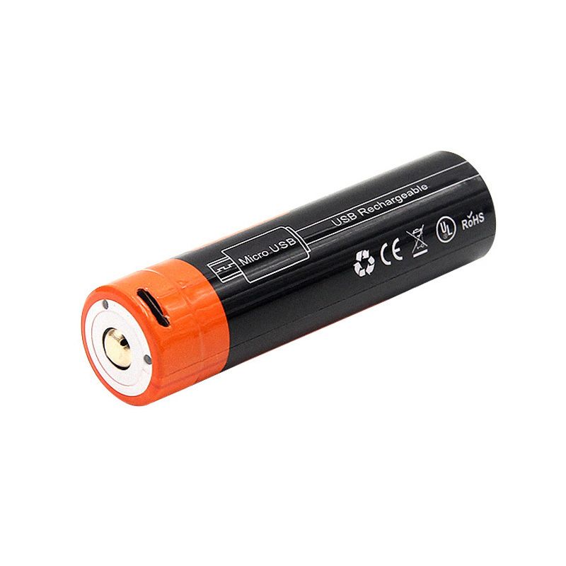 18650 2600mAh 3.7V oppladbart Li-ion batteri med Micro USB høy energitetthet for elektroniske enheter