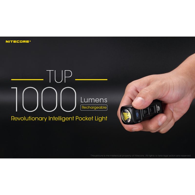 Nitecore TUP kompakt LED lommelykt 1000 lumen USB oppladbar med XP-L HD V6 og OLED skjerm for utendørsutstyr