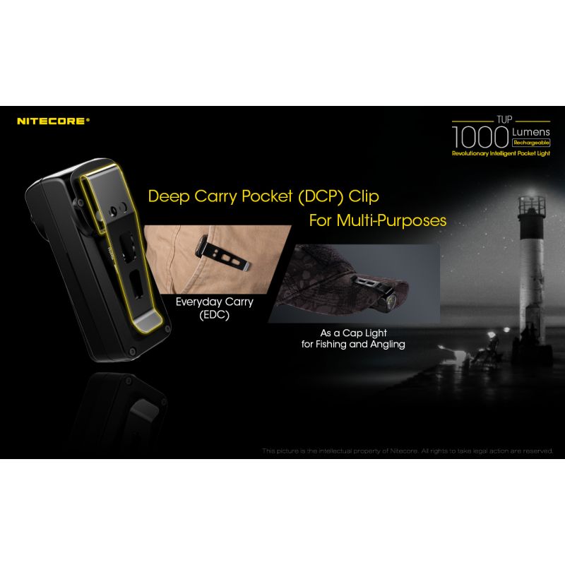 Nitecore TUP kompakt LED lommelykt 1000 lumen USB oppladbar med XP-L HD V6 og OLED skjerm for utendørsutstyr