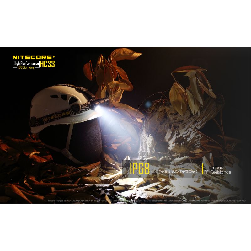 Nitecore HC33 XHP35 LED-hodelykt 1800 lumen justerbar vinkel for campingutstyr og profesjonell utendørsbruk