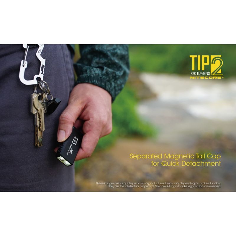 Nitecore TIP2 USB-oppladbar nøkkelringlommelykt 720 lumen Kompakt LED-belysning for camping og daglig bruk