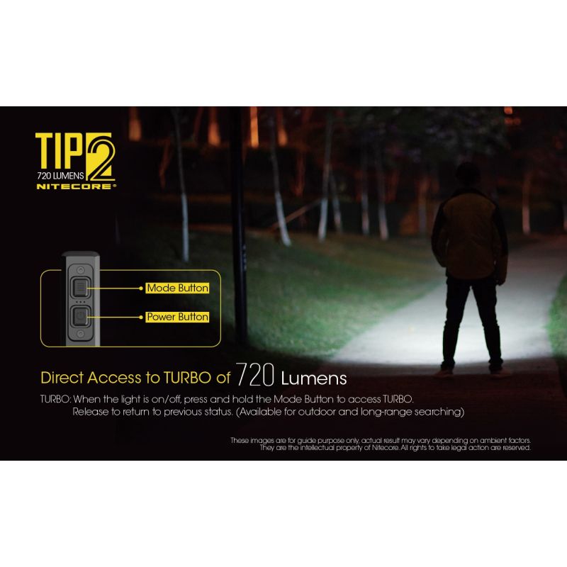 Nitecore TIP2 USB-oppladbar nøkkelringlommelykt 720 lumen Kompakt LED-belysning for camping og daglig bruk