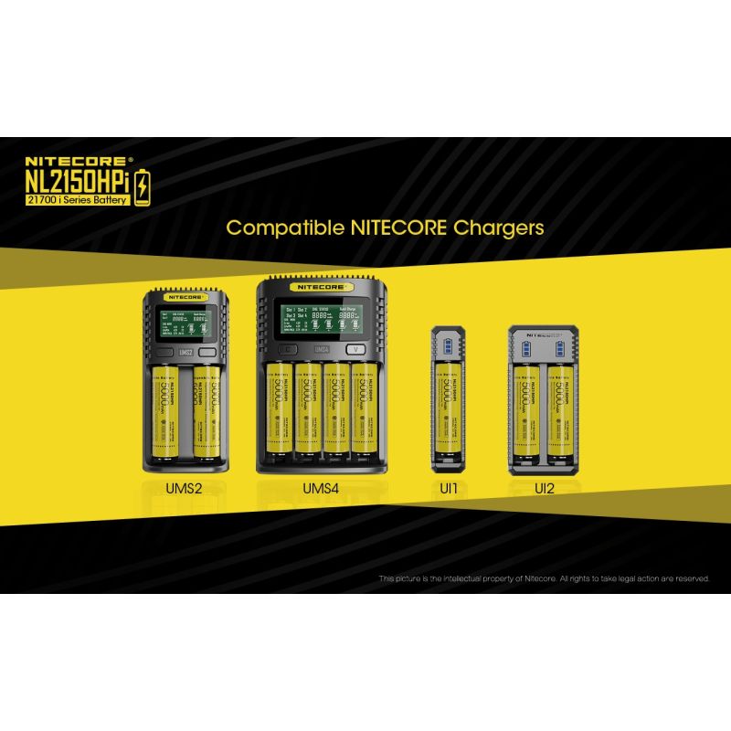 NITECORE NL2150HPI 5000mAh 3.6V 18Wh 21700 Li-ion oppladbart batteri høy ytelse for lommelyktbatteri