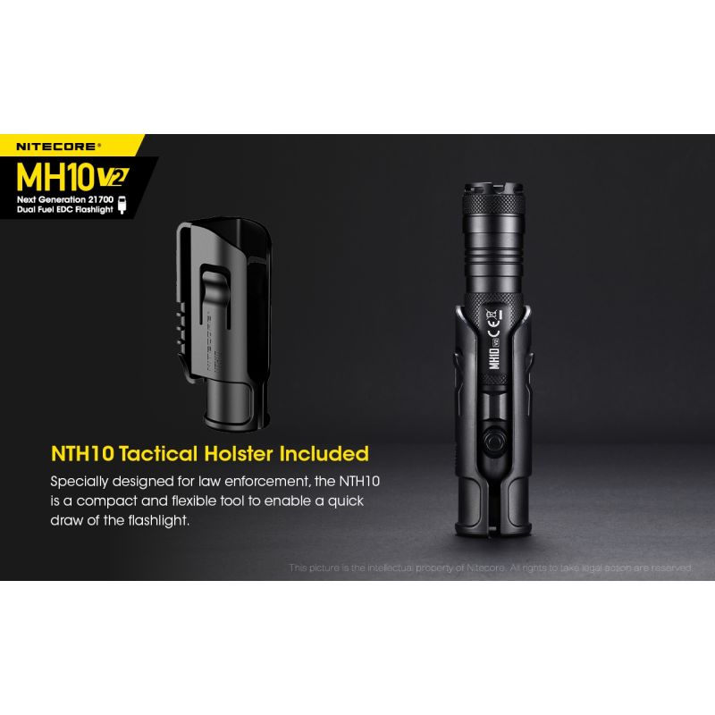 Nitecore MH10 V2 lommelykt 1200 lumens kraftig lysstråle USB-C lading kompakt og solid utendørs lys
