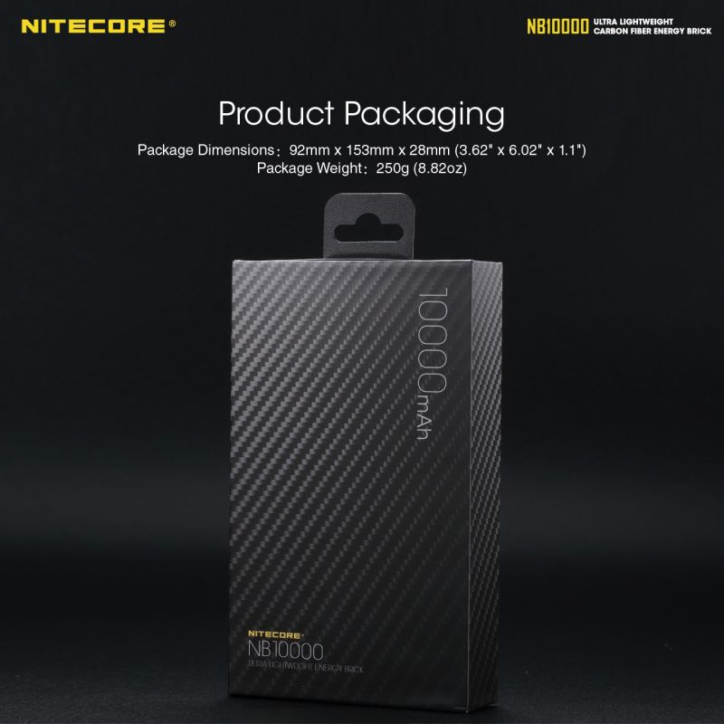 Oppdag NITECORE NB10000 QC 10000mAh Strømbank Lettvekt USB USB-C Hurtiglading Perfekt Reise Friluftsliv