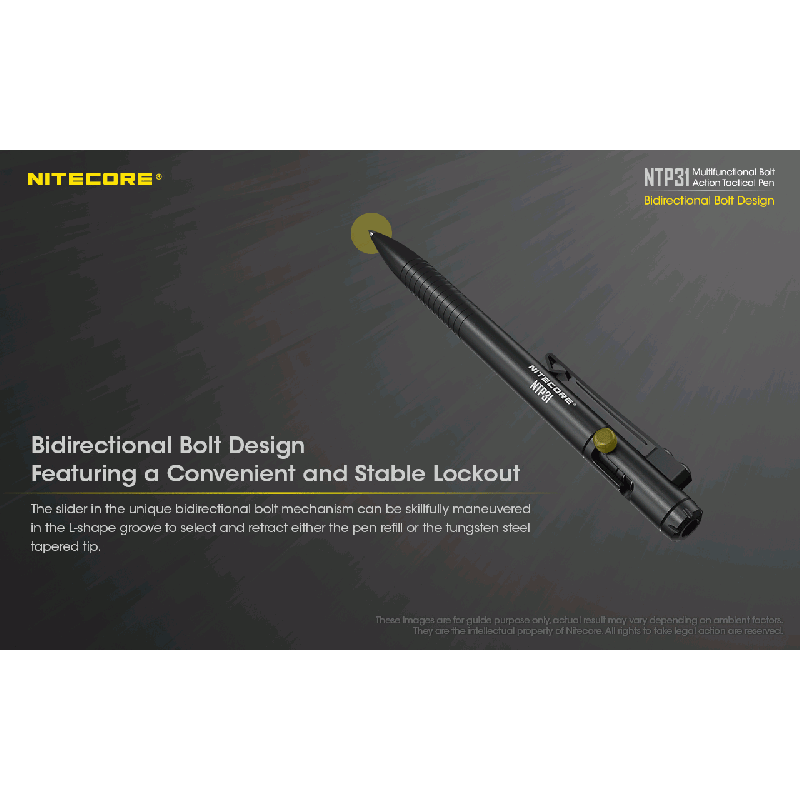 Nitecore NTP31 multifunksjonspenn med robust design aluminiumlegering og Gelion 39 påfyll for friluftsliv