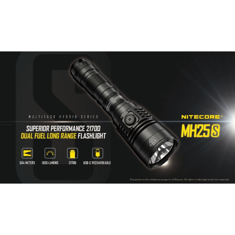 Nitecore MH25S med Luminus SST-40 Oppladbar 1800 lumen lommelykt Robust design for utendørseventyr