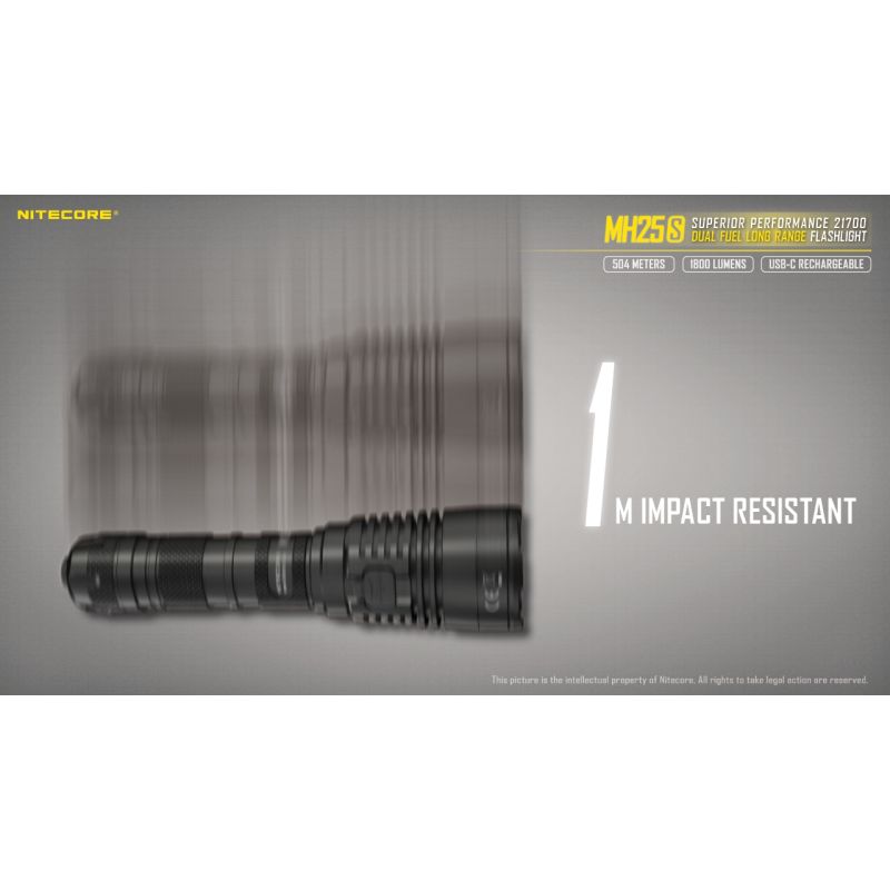 Nitecore MH25S med Luminus SST-40 Oppladbar 1800 lumen lommelykt Robust design for utendørseventyr