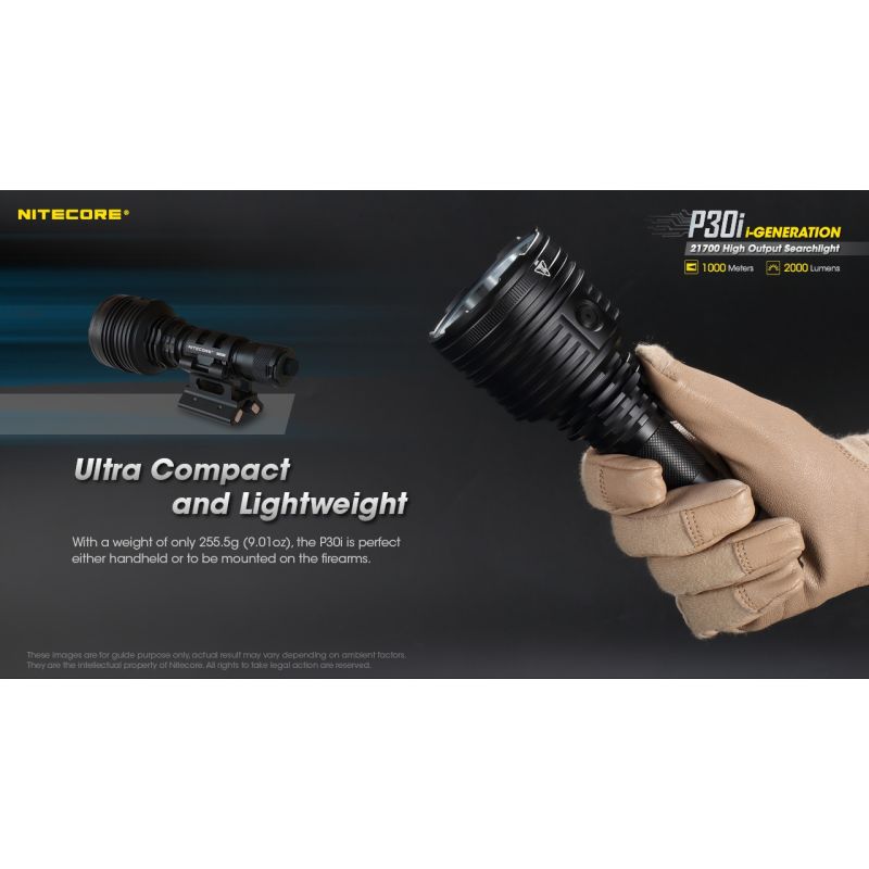 Nitecore P30i LED-lommelykt 2000 lumen med 1000 meter rekkevidde perfekt for eventyrlys og nødbelysning