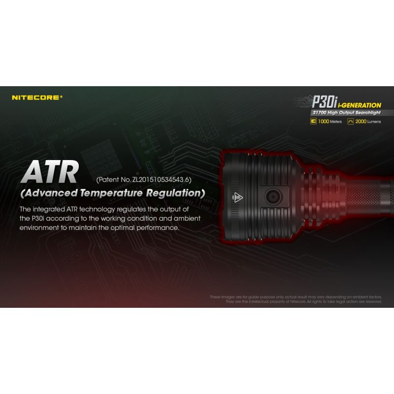 Nitecore P30i LED-lommelykt 2000 lumen med 1000 meter rekkevidde perfekt for eventyrlys og nødbelysning