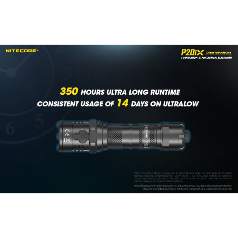 Nitecore P20iX LED lommelykt 4000 lumen USB-C oppladbar slitesterk utendørs taktisk lommelykt camping