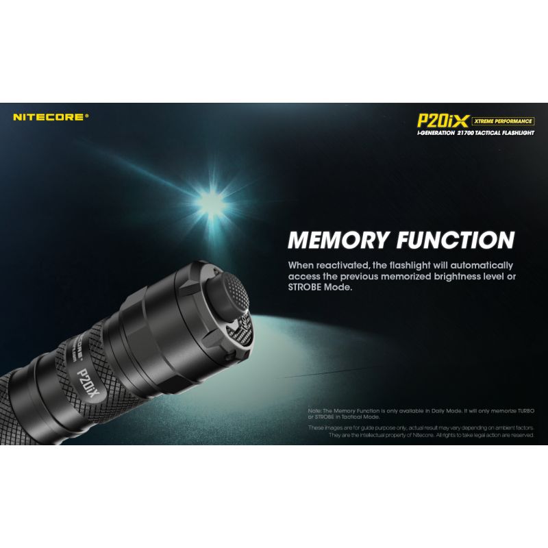 Nitecore P20iX LED lommelykt 4000 lumen USB-C oppladbar slitesterk utendørs taktisk lommelykt camping