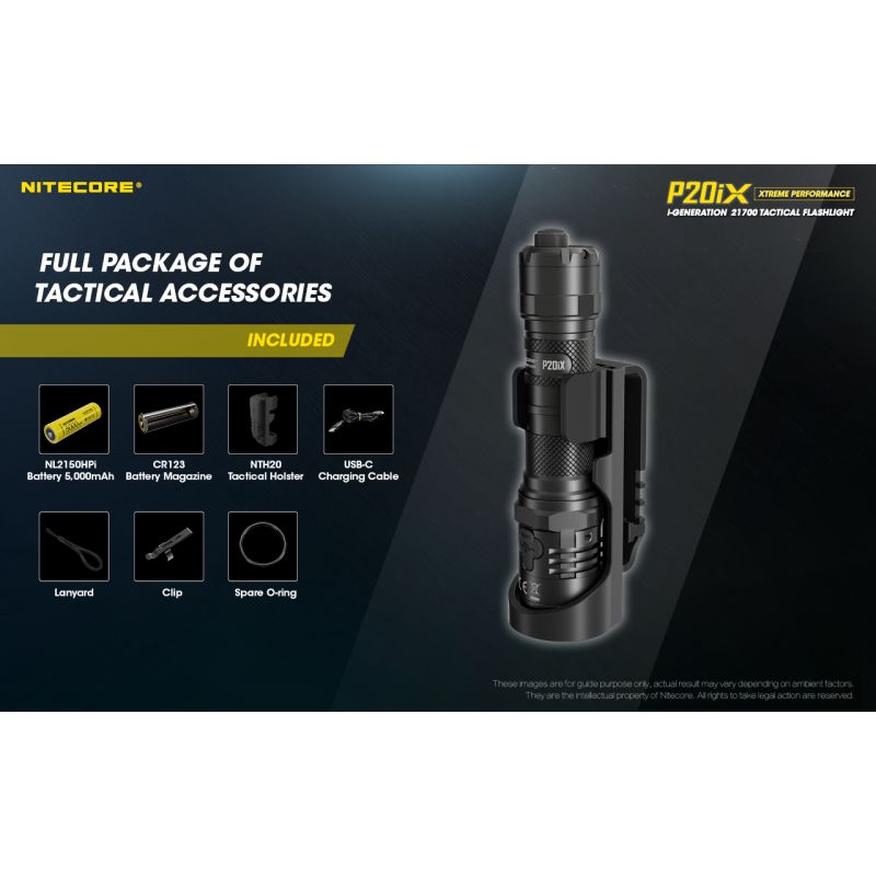 Nitecore P20iX LED lommelykt 4000 lumen USB-C oppladbar slitesterk utendørs taktisk lommelykt camping