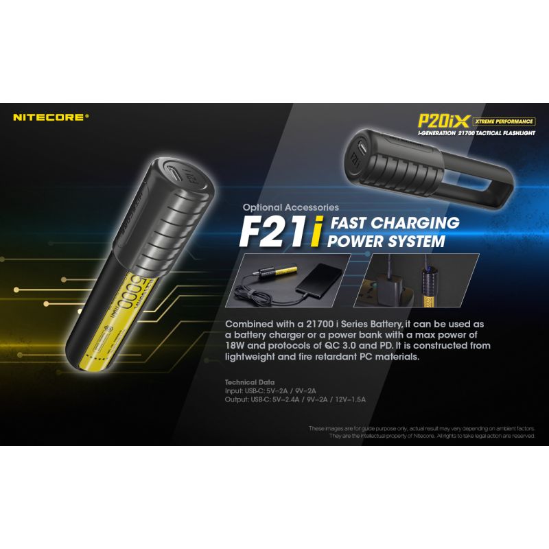 Nitecore P20iX LED lommelykt 4000 lumen USB-C oppladbar slitesterk utendørs taktisk lommelykt camping