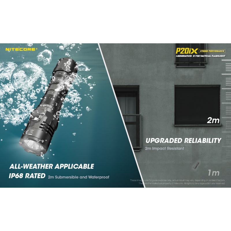 Nitecore P20iX LED lommelykt 4000 lumen USB-C oppladbar slitesterk utendørs taktisk lommelykt camping