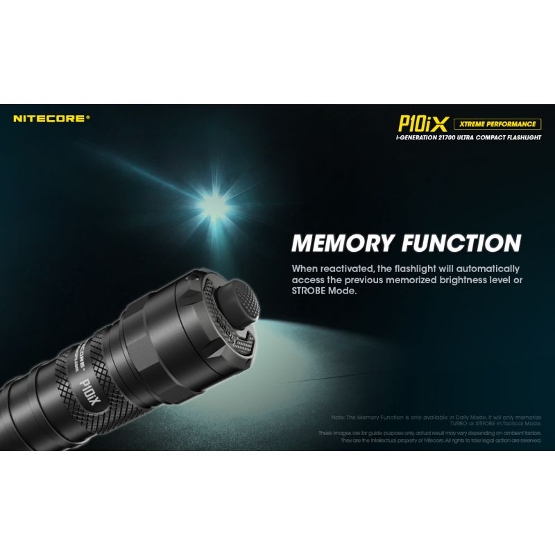 Nitecore P10iX kraftig LED lommelykt 4000 lumen robust holdbarhet lang batterilevetid 158 meter rekkevidde
