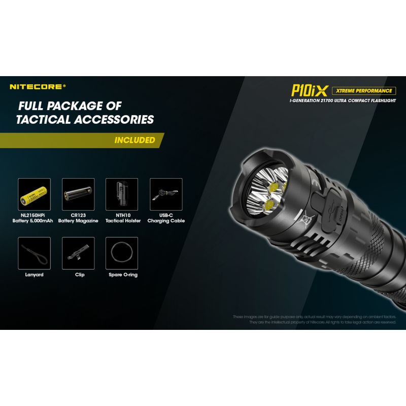 Nitecore P10iX kraftig LED lommelykt 4000 lumen robust holdbarhet lang batterilevetid 158 meter rekkevidde