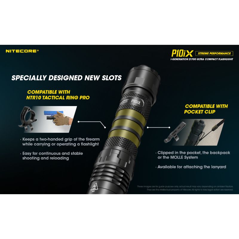 Nitecore P10iX kraftig LED lommelykt 4000 lumen robust holdbarhet lang batterilevetid 158 meter rekkevidde