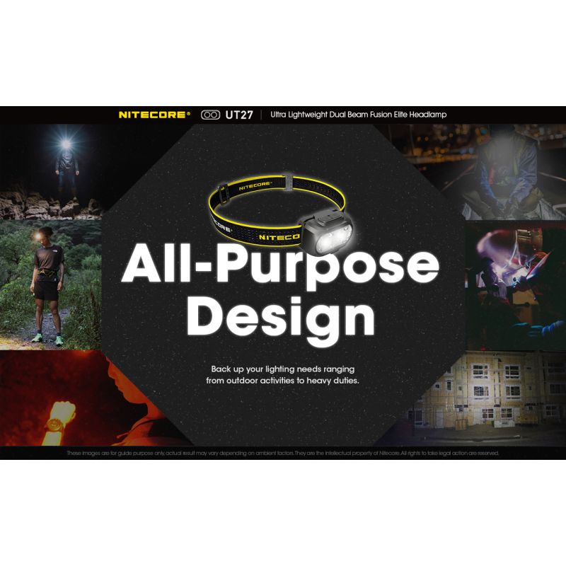 Nitecore UT27 LED hodelykt med kraftig belysning 520 lumen oppladbart batteri allsidige lysmoduser og robust design