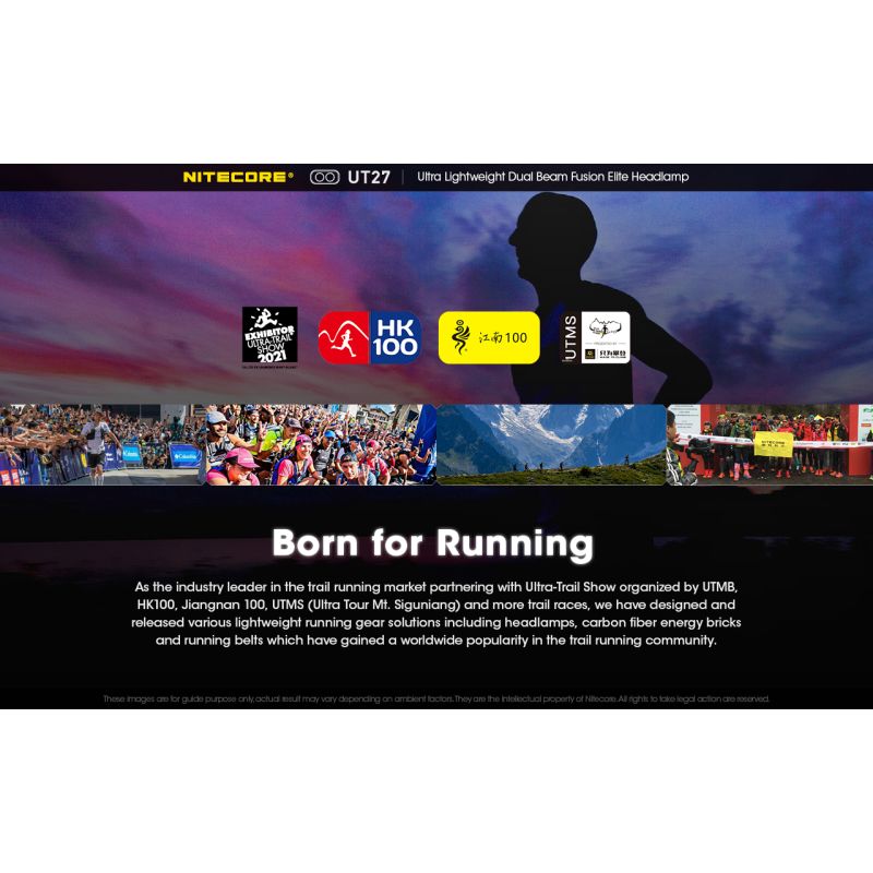 Nitecore UT27 LED hodelykt med kraftig belysning 520 lumen oppladbart batteri allsidige lysmoduser og robust design