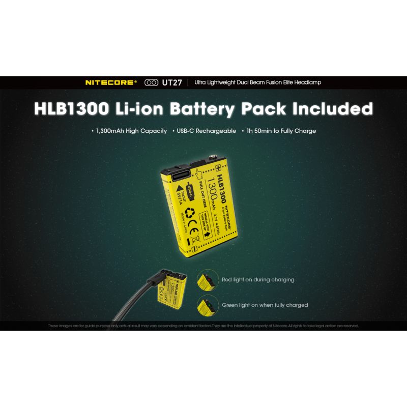 Nitecore UT27 LED hodelykt med kraftig belysning 520 lumen oppladbart batteri allsidige lysmoduser og robust design