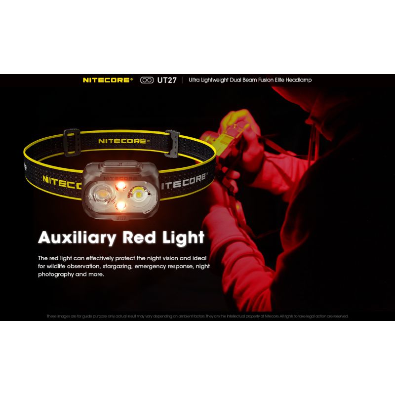 Nitecore UT27 LED hodelykt med kraftig belysning 520 lumen oppladbart batteri allsidige lysmoduser og robust design