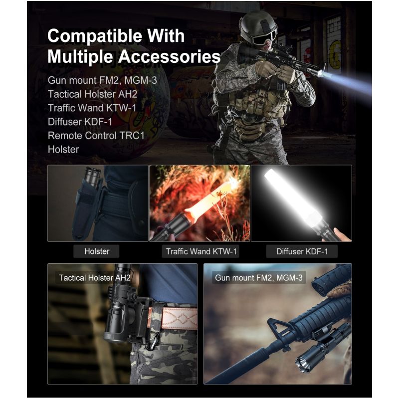 Klarus XT11GT PRO V2.0 3300 Lumen Utendørs Lommelykt med USB-C Hurtiglading og Luminus SST-70 LED