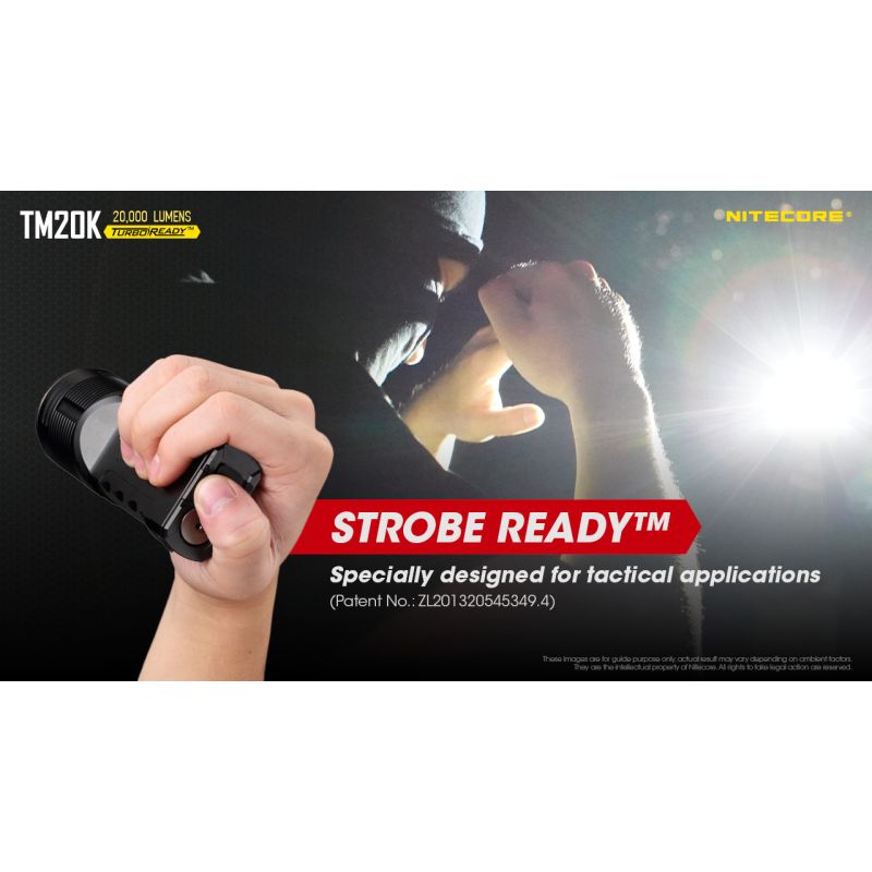 Nitecore TM20K LED-lommelykt 20000 lumen USB-C oppladbar robust og kraftig for søk og redning eventyrutstyr