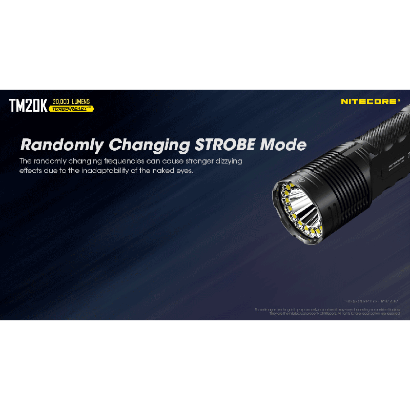Nitecore TM20K LED-lommelykt 20000 lumen USB-C oppladbar robust og kraftig for søk og redning eventyrutstyr