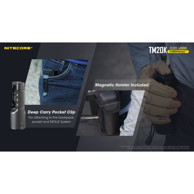 Nitecore TM20K LED-lommelykt 20000 lumen USB-C oppladbar robust og kraftig for søk og redning eventyrutstyr