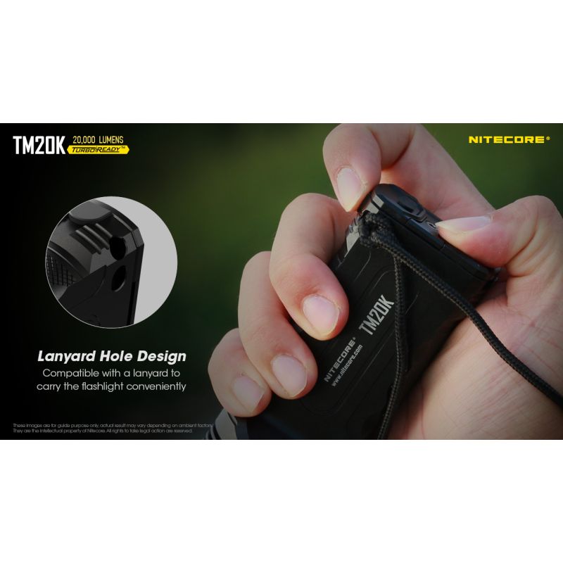 Nitecore TM20K LED-lommelykt 20000 lumen USB-C oppladbar robust og kraftig for søk og redning eventyrutstyr