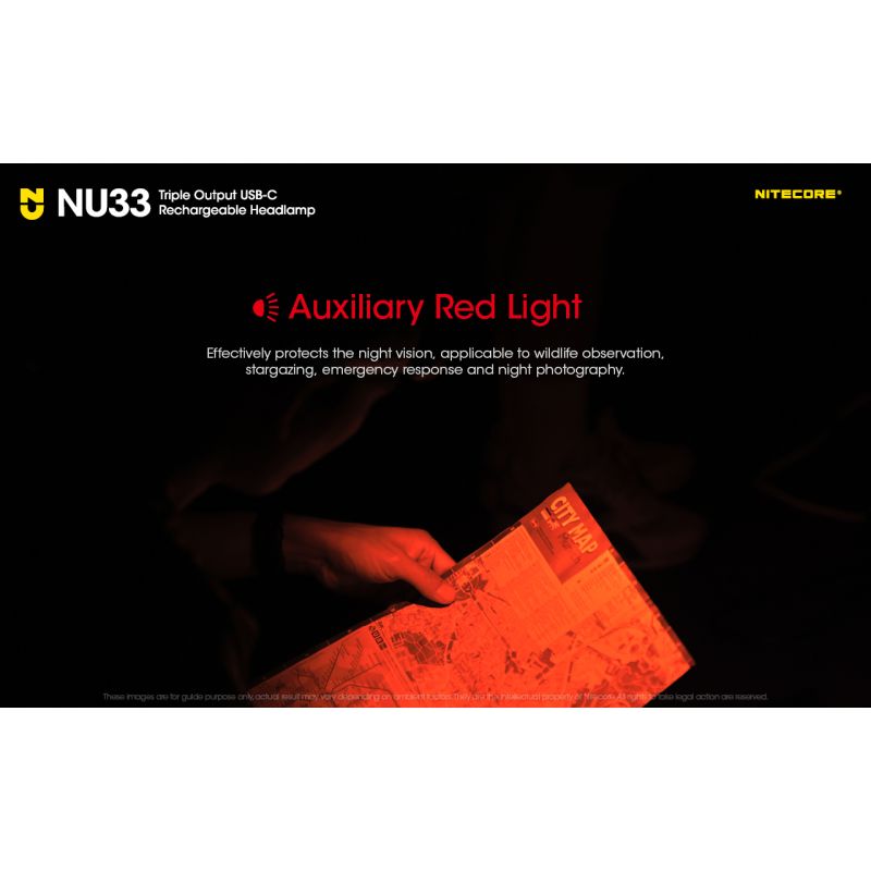 Nitecore NU33 USB-C oppladbar hodelykt 700LM lys hodelykt for utendørs eventyr holdbar vanntett campingutstyr