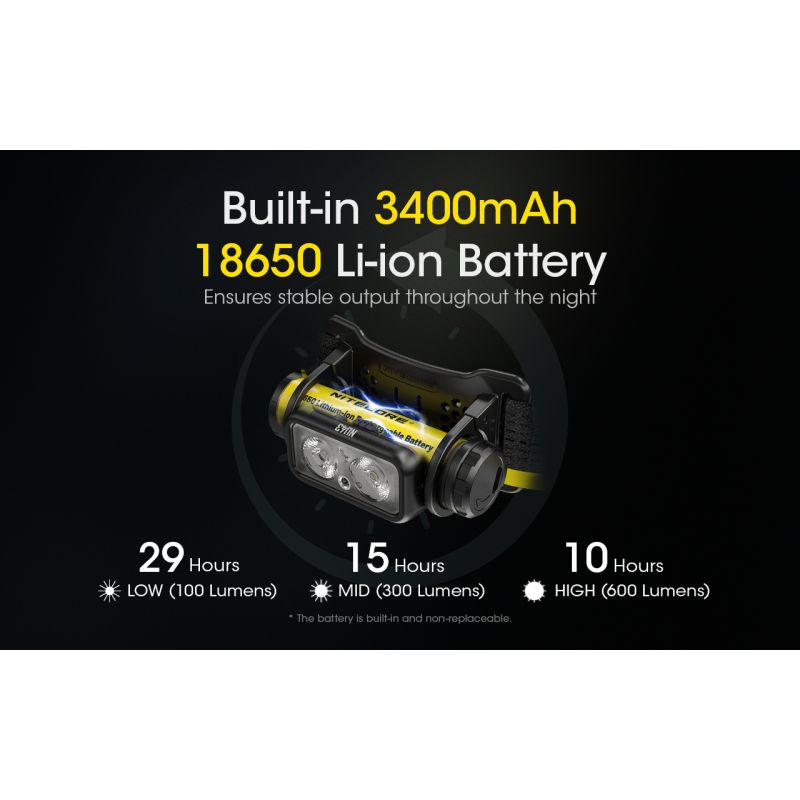 NITECORE NU43 oppladbar hodelykt kraftig belysning 1400 lumen for utendørs camping holdbar lang batteritid